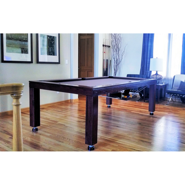 Vision Billiards Vision Convertible Dining Pool Table-Billiard Tables-Vision Billiards-Espresso Black Stain-6'-No Thank You-Game Room Shop