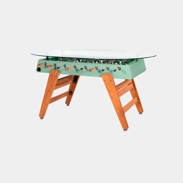 RS Barcelona RS3 Wood Dining Foosball Table-Foosball Table-RS Barcelona-Oval Shape-Warm Sage (MTO)-Game Room Shop
