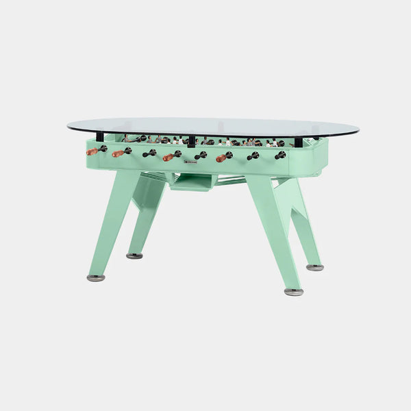 RS Barcelona RS2 Dining Foosball Table-Foosball Table-RS Barcelona-Oval-Iron (Good for Indoor Use)-Warm Sage (MTO)-Game Room Shop