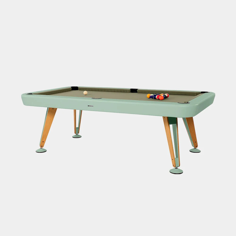 RS Barcelona Outdoor Diagonal Pool Table-Billiard Tables-RS Barcelona-6ft Length-Warm Sage-Game Room Shop