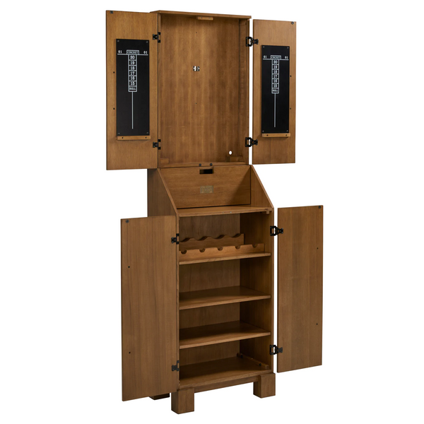 American Heritage Alta Stand-up Dart Board Cabinet-Dartboard Cabinets-American Heritage-Brushed Walnut-Game Room Shop