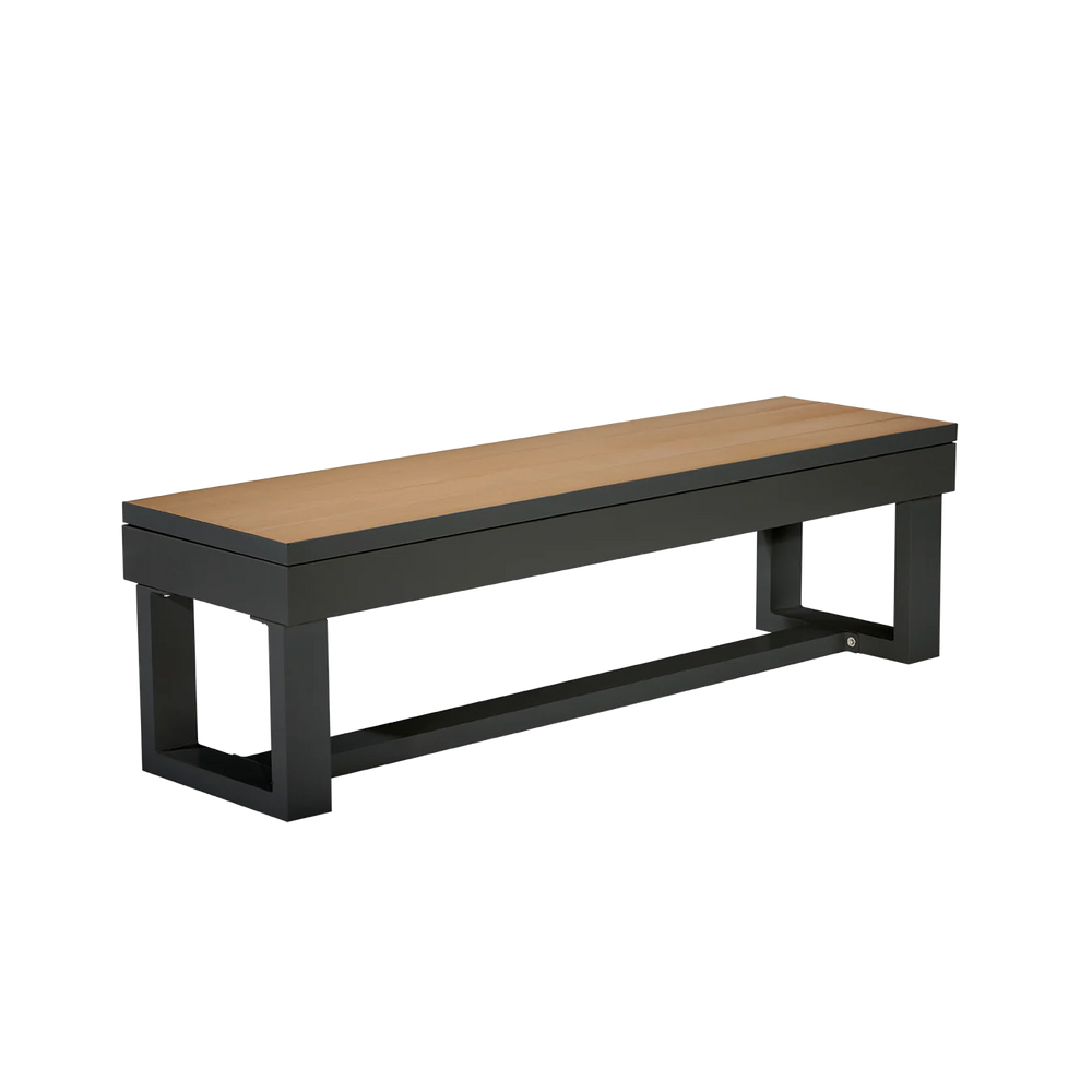 American Heritage Lanai Outdoor Bench-Storage Benches-American Heritage-Obsidian Black-Game Room Shop