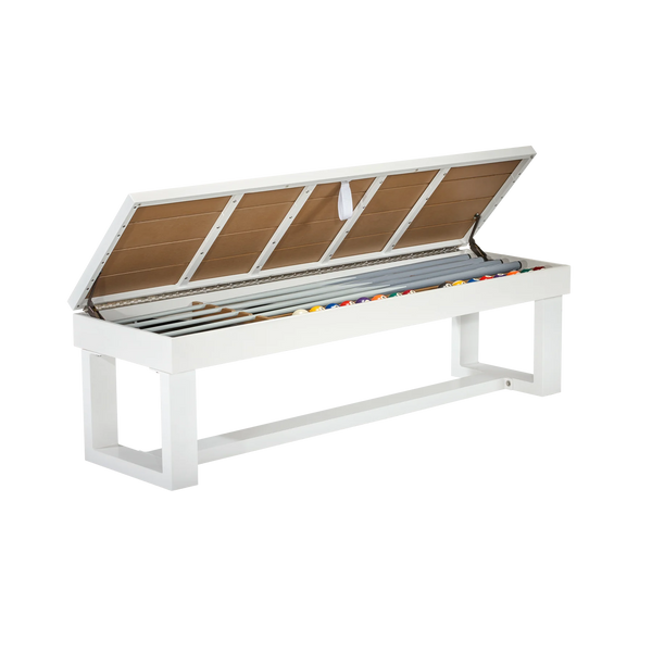 American Heritage Lanai Outdoor Bench-Storage Benches-American Heritage-Pearl White-Game Room Shop