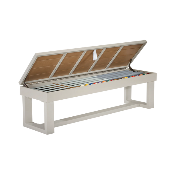 American Heritage Lanai Outdoor Bench-Storage Benches-American Heritage-Pearl White-Game Room Shop