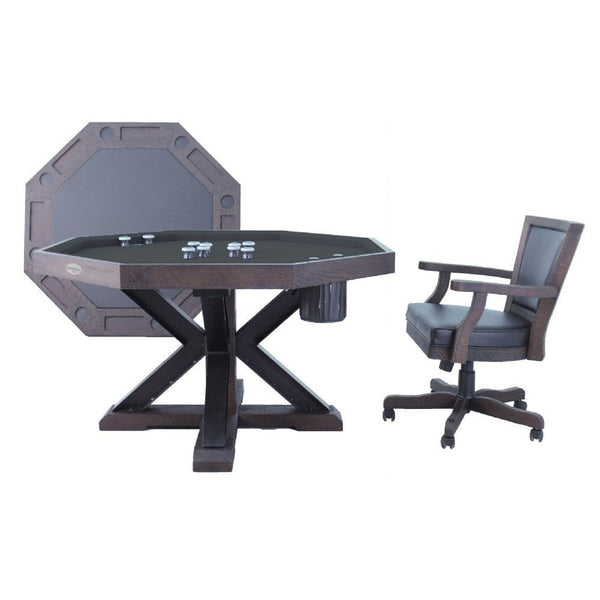 Berner Billiards The Weathered 3 in 1 Table - Octagon 48"-Billiard Tables-Berner Billiards-Black Oak-No Thank You-Game Room Shop