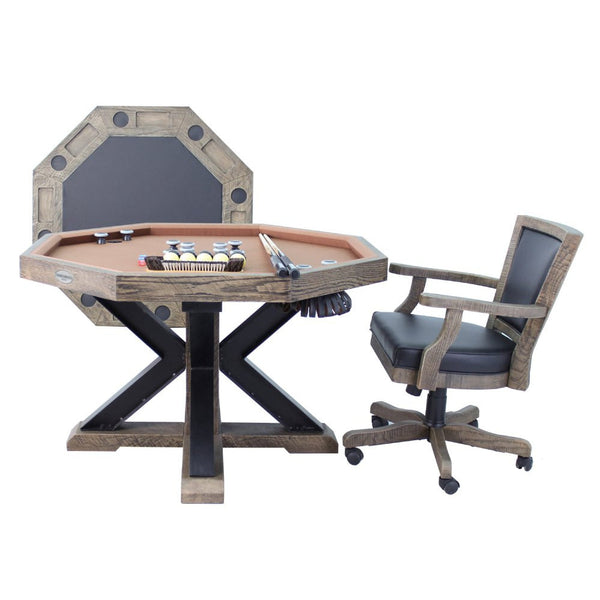 Berner Billiards The Weathered 3 in 1 Table - Octagon 48"-Billiard Tables-Berner Billiards-Dessert Sand-No Thank You-Game Room Shop