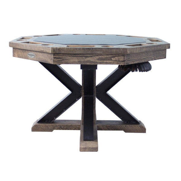 Berner Billiards The Weathered 3 in 1 Table - Octagon 54"-Billiard Tables-Berner Billiards-Black Oak-No Thank You-Game Room Shop