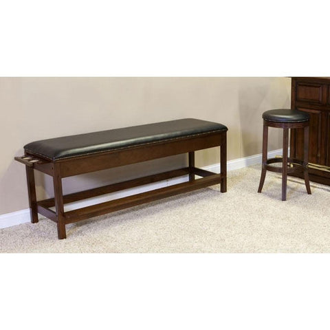 C.L. Bailey Winslow Billiards Storage Bench with Drink and Cue Holders - Game Room Shop