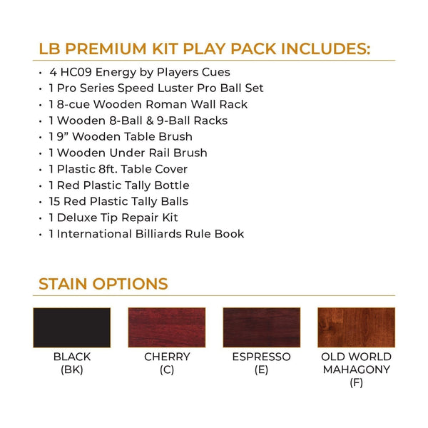 Cue and Case LB Premium Kit Play Package-Billiard Cue Accessories-Cue and Case-Black-Game Room Shop