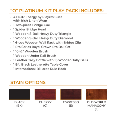 Cue and Case O Platinum Kit Play Package-Billiard Cue Accessories-Cue and Case-Black-Game Room Shop