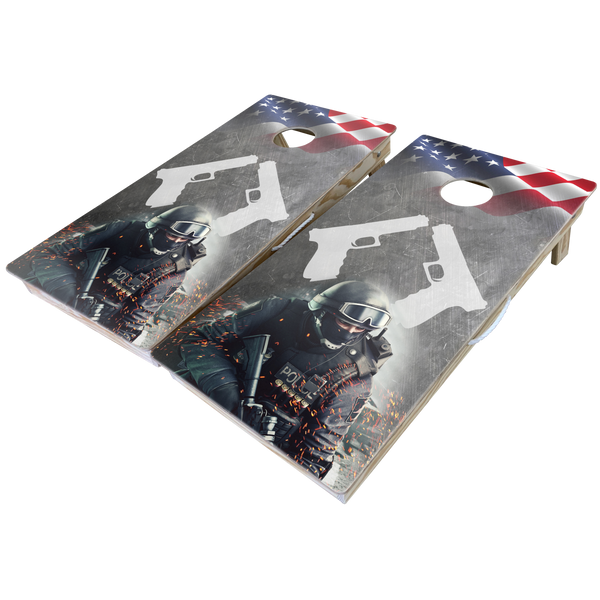 First Responders Theme Cornhole Boards-Cornhole-WGC-Standard Series-American Police-Game Room Shop