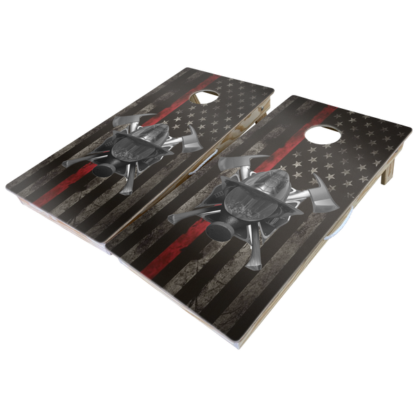 First Responders Theme Cornhole Boards-Cornhole-WGC-Standard Series-Firefighter Flag-Game Room Shop