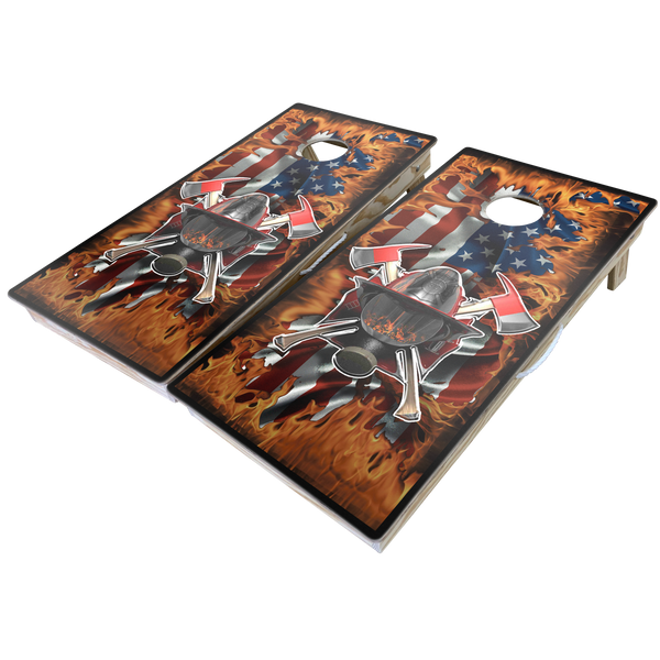 First Responders Theme Cornhole Boards-Cornhole-WGC-Standard Series-Firefighter Flames-Game Room Shop