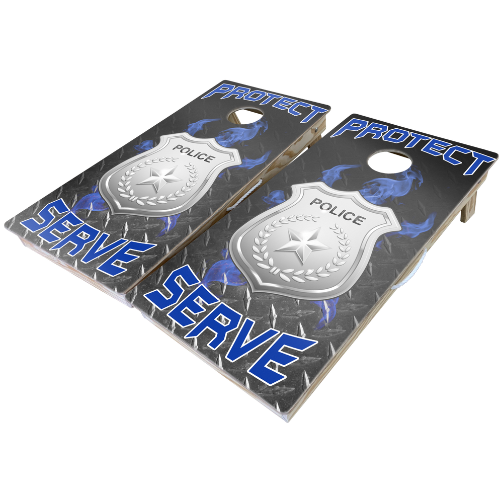 First Responders Theme Cornhole Boards-Cornhole-WGC-Standard Series-Protect and Serve-Game Room Shop