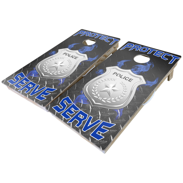First Responders Theme Cornhole Boards-Cornhole-WGC-Standard Series-Protect and Serve-Game Room Shop