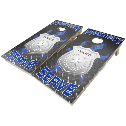 First Responders Theme Cornhole Boards-Cornhole-WGC-Standard Series-Protect and Serve-Game Room Shop