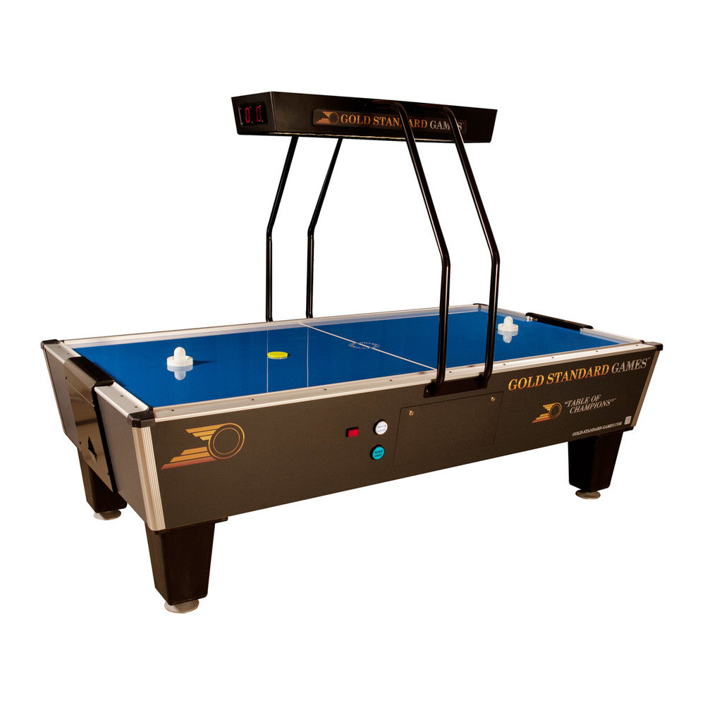 Gold Standard Games Tournament Pro Air Hockey Table Free Play-Game Room Shop-8ft Length-Overhead Scoring-Dark Blue-Game Room Shop
