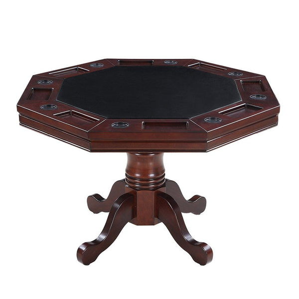 Hathaway Carmelli Kingston Oak 3-in-1 Poker Table w/ 4 Arm Chairs - Game Room Shop