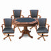 Hathaway Carmelli Kingston Oak/Walnut 3-in-1 Poker Table w/ 4 Arm Chairs-Poker Tables-Hathaway Games-Oak-Game Room Shop