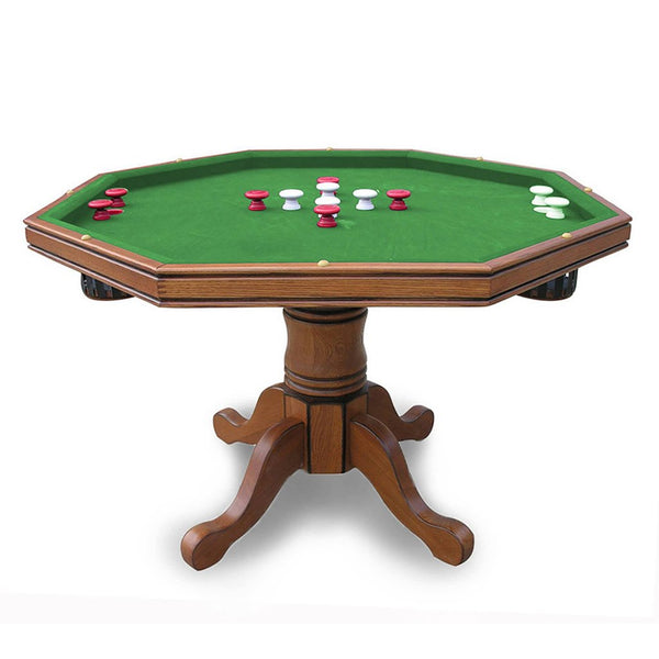 Hathaway Carmelli Kingston Oak/Walnut 3-in-1 Poker Table w/ 4 Arm Chairs-Poker Tables-Hathaway Games-Oak-Game Room Shop