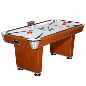 Hathaway Carmelli Midtown 6-Foot Air Hockey Family Game Table with Electronic Scoring High-Powered Blower and Cherry Wood-Tone - Game Room Shop