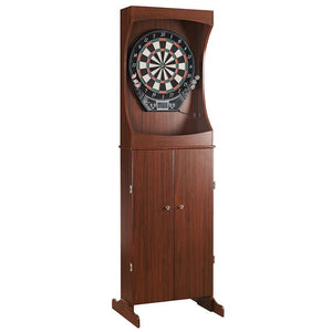 Hathaway Carmelli Outlaw Free Standing Dartboard & Cabinet Set - Cherry Finish - Game Room Shop
