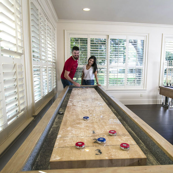 HJ Scott 12 Abbey Shuffleboard Maple PTA8_E / Grey SBA12_AG - Game Room Shop