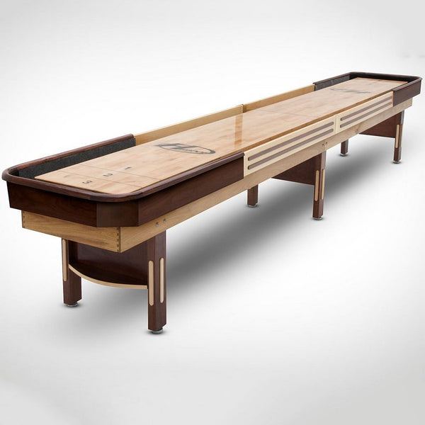 Hudson Deluxe Hybrid Shuffleboard Table 9'-22' Lengths with Custom Stain Options - Game Room Shop