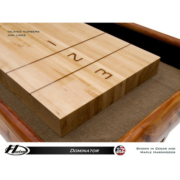 Hudson Dominator Shuffleboard Table 9'-22' Lengths with Custom Stain Options - Game Room Shop
