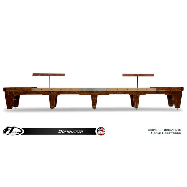 Hudson Dominator Shuffleboard Table 9'-22' Lengths with Custom Stain Options - Game Room Shop