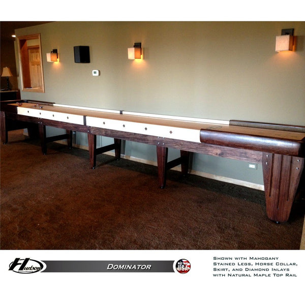 Hudson Dominator Shuffleboard Table 9'-22' Lengths with Custom Stain Options - Game Room Shop