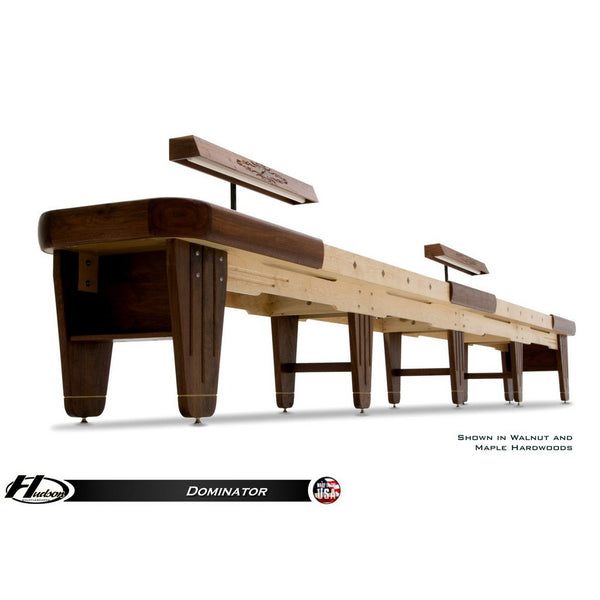 Hudson Dominator Shuffleboard Table 9'-22' Lengths with Custom Stain Options - Game Room Shop