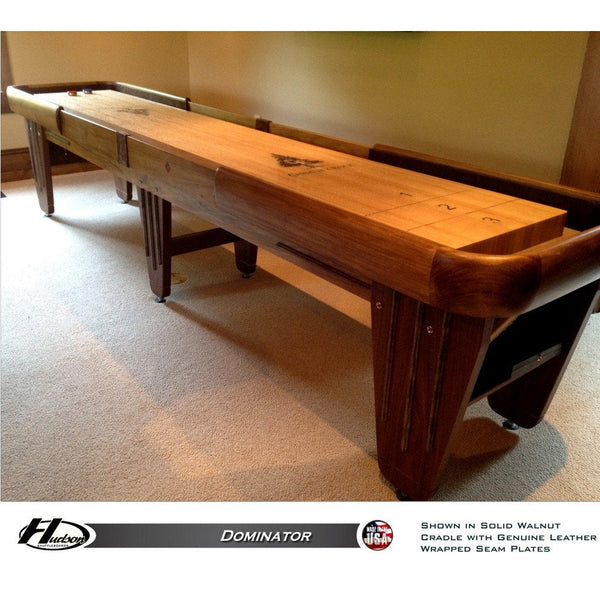 Hudson Dominator Shuffleboard Table 9'-22' Lengths with Custom Stain Options - Game Room Shop