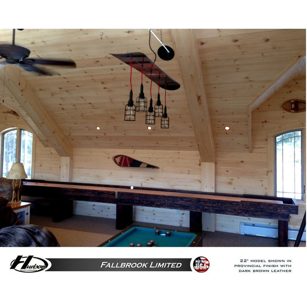 Hudson Fallbrook Shuffleboard Table 9'-22' Lengths with Custom Stain Options - Game Room Shop