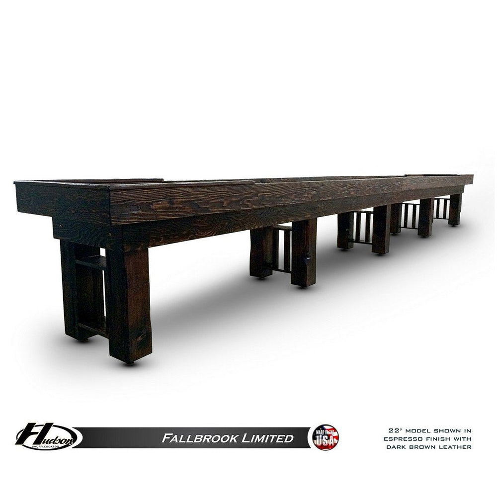 Hudson Fallbrook Shuffleboard Table 9'-22' Lengths with Custom Stain Options - Game Room Shop