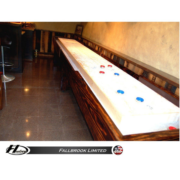 Hudson Fallbrook Shuffleboard Table 9'-22' Lengths with Custom Stain Options - Game Room Shop