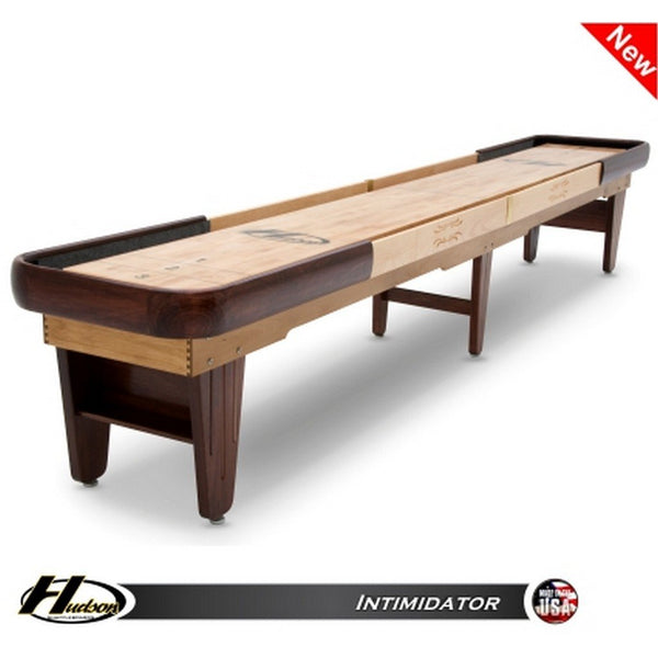 Hudson Intimidator Shuffleboard Table 9'-22' Lengths with Custom Stain Options - Game Room Shop
