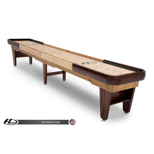 Hudson Intimidator Shuffleboard Table 9'-22' Lengths with Custom Stain Options - Game Room Shop