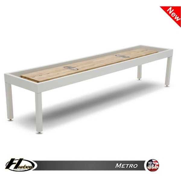 Hudson Metro Shuffleboard Table 9'-22' Lengths with Custom Stain Options - Game Room Shop