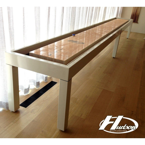 Hudson Metro Shuffleboard Table 9'-22' Lengths with Custom Stain Options - Game Room Shop
