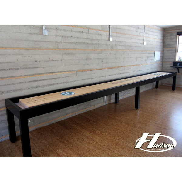 Hudson Metro Shuffleboard Table 9'-22' Lengths with Custom Stain Options - Game Room Shop