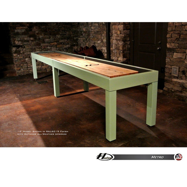 Hudson Metro Shuffleboard Table 9'-22' Lengths with Custom Stain Options - Game Room Shop