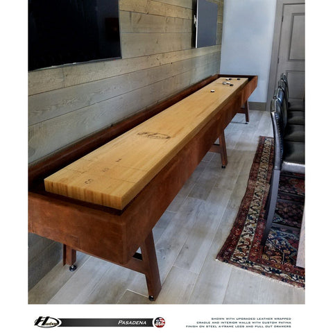 Image of Hudson Pasadena Shuffleboard Table 9'-22' Lengths with Custom Stain Options - Game Room Shop