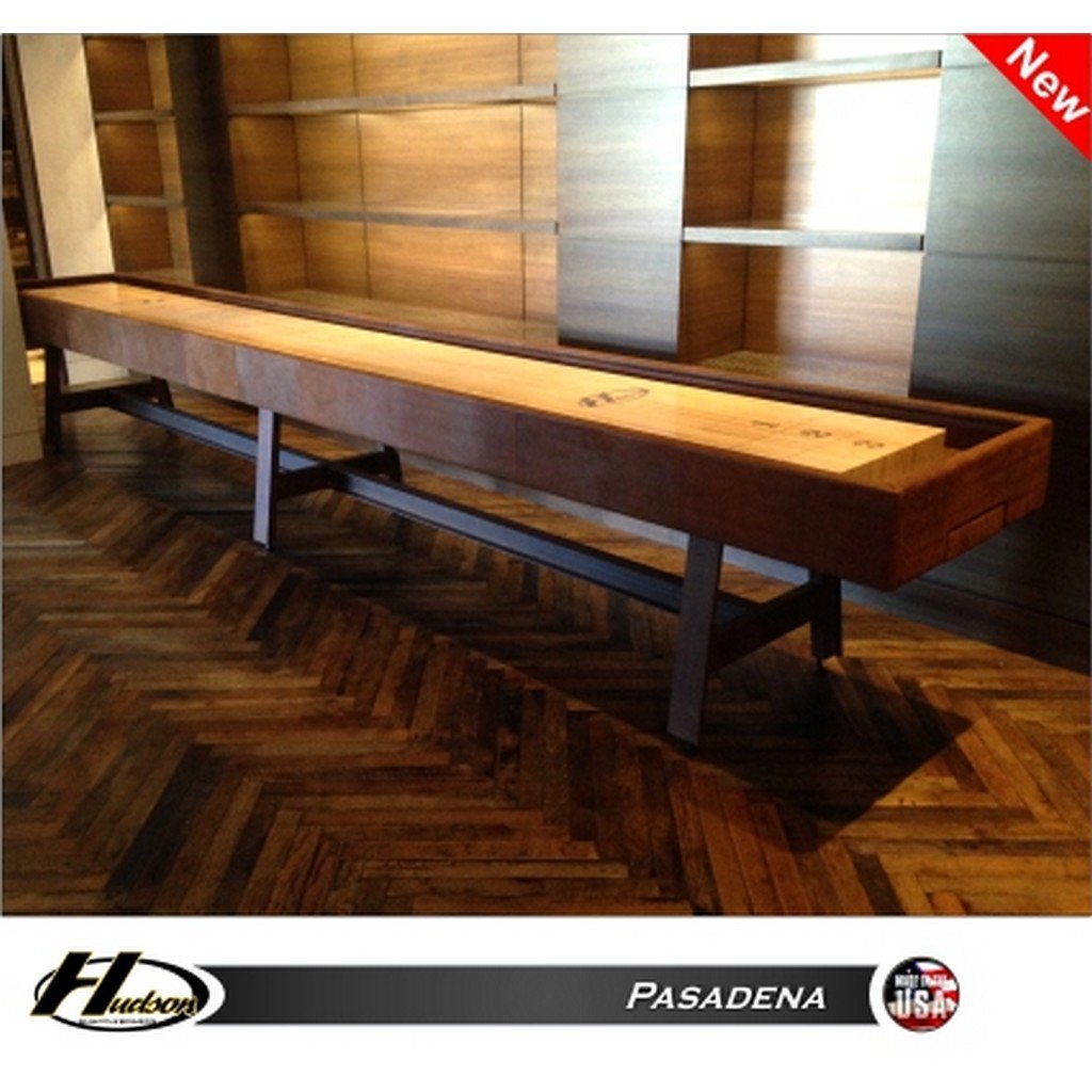 Hudson Pasadena Shuffleboard Table 9'-22' Lengths with Custom Stain Options - Game Room Shop