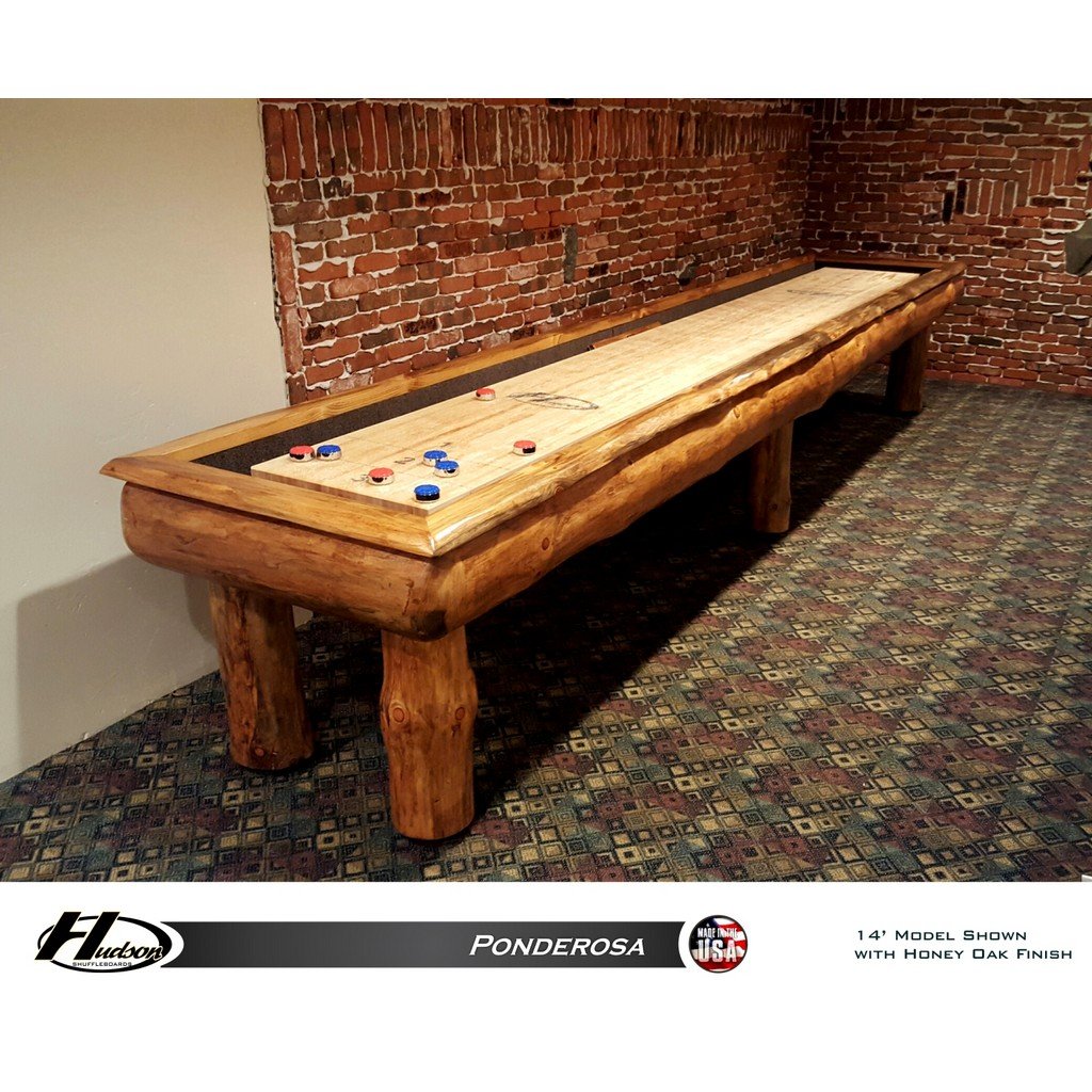 Hudson Ponderosa Shuffleboard Table 9'-22' Lengths with Custom Stain Options - Game Room Shop
