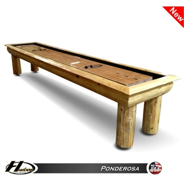 Hudson Ponderosa Shuffleboard Table 9'-22' Lengths with Custom Stain Options - Game Room Shop