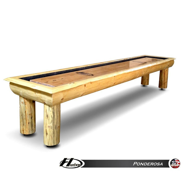 Hudson Ponderosa Shuffleboard Table 9'-22' Lengths with Custom Stain Options - Game Room Shop