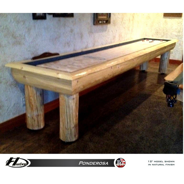 Hudson Ponderosa Shuffleboard Table 9'-22' Lengths with Custom Stain Options - Game Room Shop