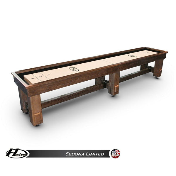 Hudson Sedona Shuffleboard Table 9'-22' Lengths with Custom Stain Options - Game Room Shop