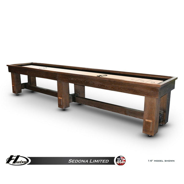 Hudson Sedona Shuffleboard Table 9'-22' Lengths with Custom Stain Options - Game Room Shop